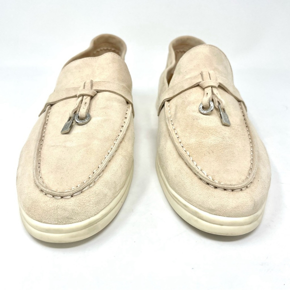 Loro Piana Summer Charms Walk Suede Loafers in Pink Sand Suede Size 36 - Picture 7 of 16